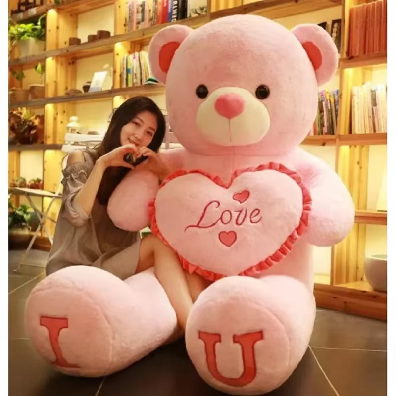 80/100Cm Big LOVE Plush Toy Bear Giant Stuffed Animals Birthday Valentines Day Gifts Soft Pillow Dolls Grilfriend Girls Wife Kid