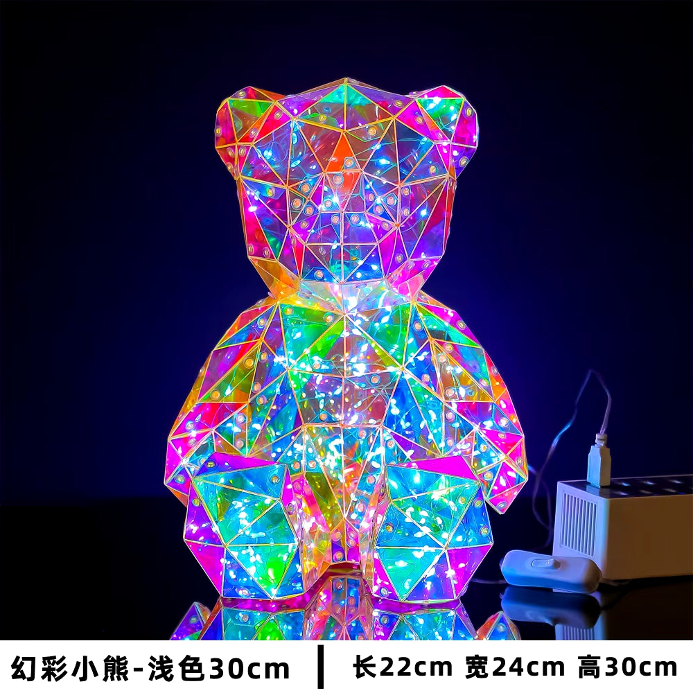 30Cm Teddy Bear Doll Gift Lamp Colorful Sparkling Romantic Surprise LED Gift Light Girls Birthday Valentine'S Day Bedroom Decor