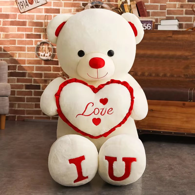 80/100Cm Big LOVE Plush Toy Bear Giant Stuffed Animals Birthday Valentines Day Gifts Soft Pillow Dolls Grilfriend Girls Wife Kid