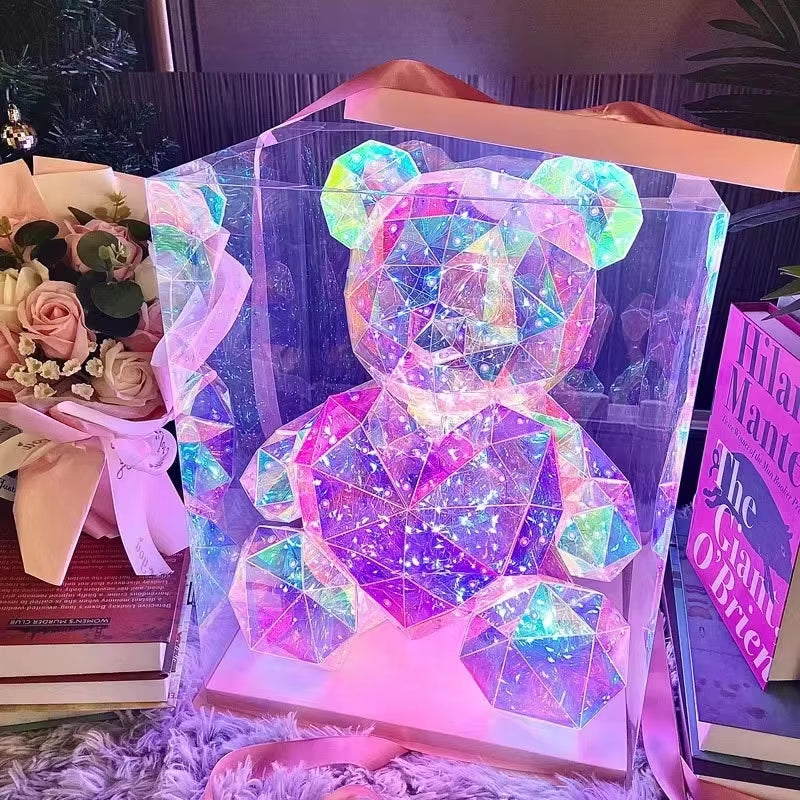 30Cm Teddy Bear Doll Gift Lamp Colorful Sparkling Romantic Surprise LED Gift Light Girls Birthday Valentine'S Day Bedroom Decor