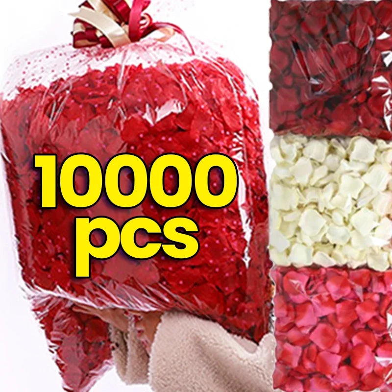 100/10000PCS Fake Rose Petals Artificial Flowers Red Silk Petal for Valentines Day Wedding Party Romantic Wedding Party Decor