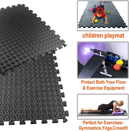 Puzzle Fitness Mat EVA Interlocking Foam Floor Tiles Sports Protection Yoga Home Gym Equipment Mat Non-Slip Floor Mat for Kids