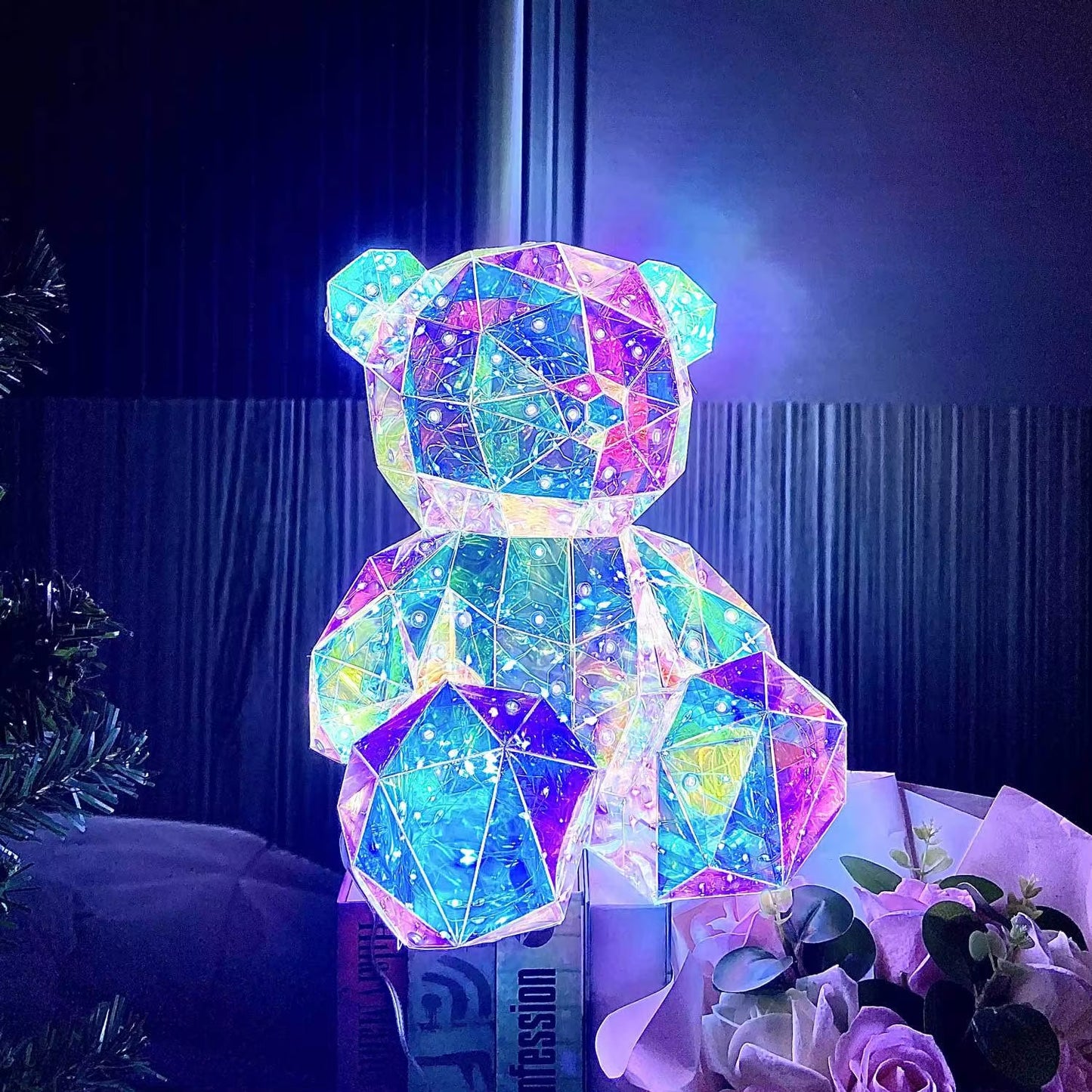 30Cm Teddy Bear Doll Gift Lamp Colorful Sparkling Romantic Surprise LED Gift Light Girls Birthday Valentine'S Day Bedroom Decor