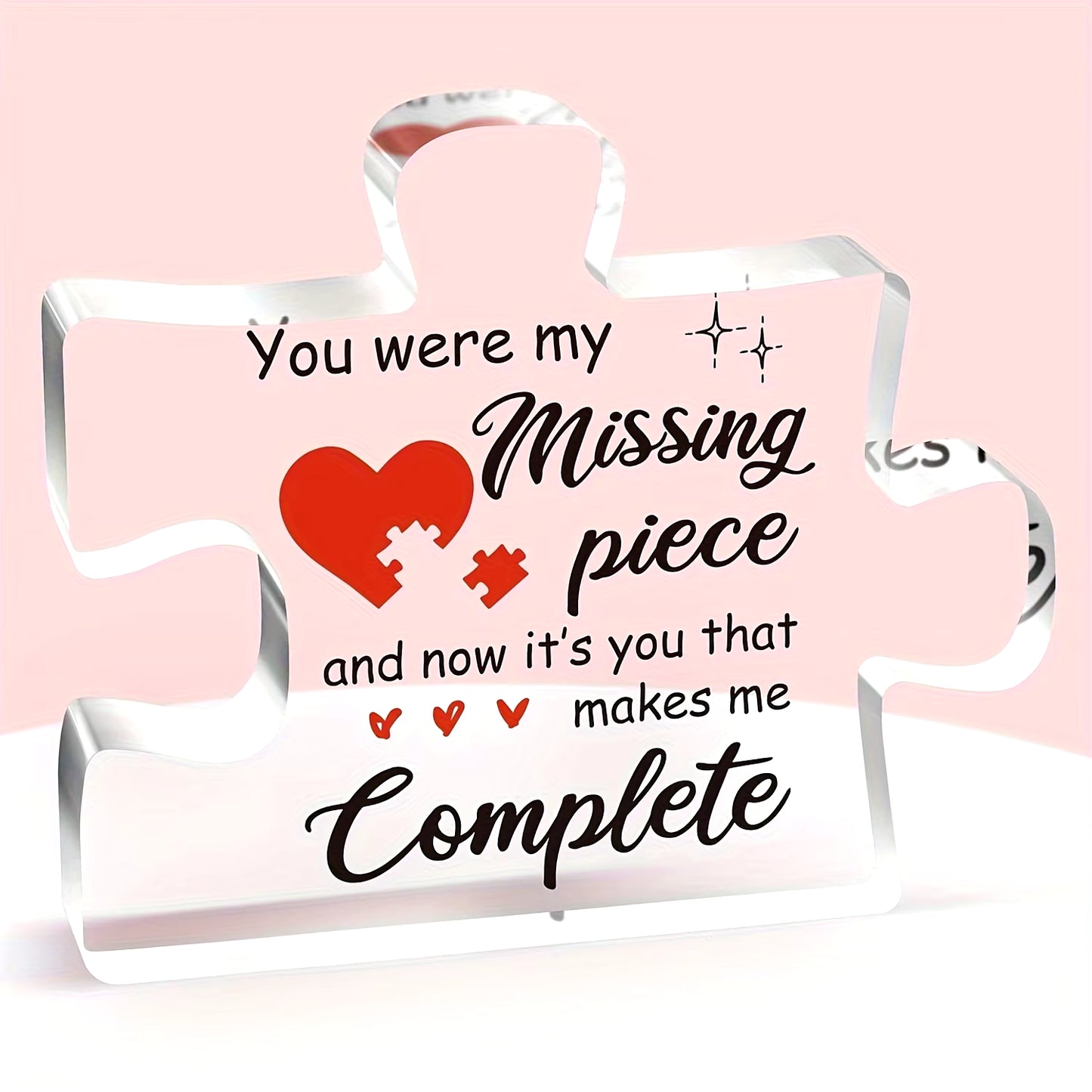 1Pc,Couple Gifts, Puzzle-Shaped Acrylic Plaque, Birthday Gifts for Her, Gifts for Him, for Him, Boyfriend Gifts