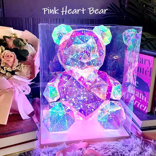 30Cm Teddy Bear Doll Gift Lamp Colorful Sparkling Romantic Surprise LED Gift Light Girls Birthday Valentine'S Day Bedroom Decor